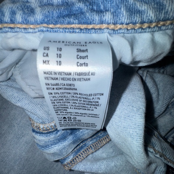 American Eagle Super High Rise Baggy Wide Leg Jeans Size 10 Short Light Wash - Picture 7 of 8